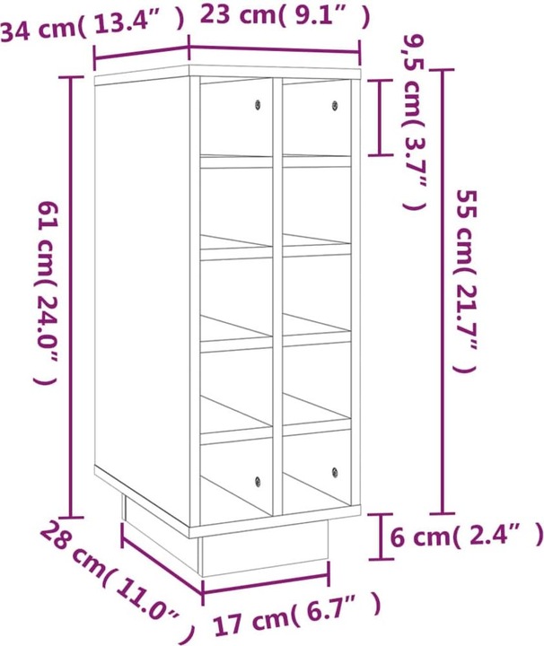 Actual product image VidaXL Gianfranco (23 x 34 x 61 cm)