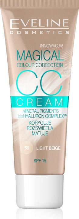Produktbild Eveline Magical Colour Correction CC Cream SPF15 multifunktionale Foundation 50 Light Beige 30ml (50 Light Beige)