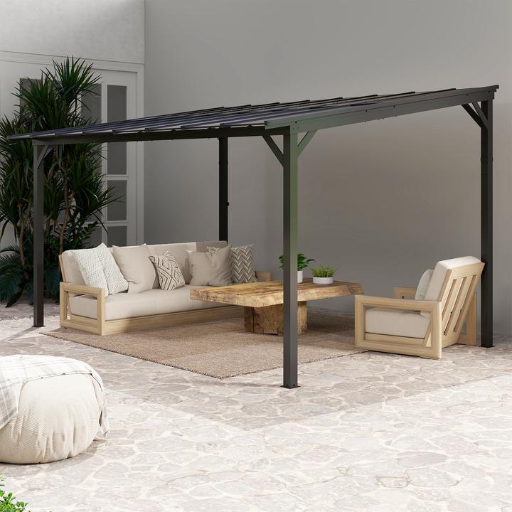 Immagine prodotto Outsunny Pergola Polycarbonat, Aluminium Dunkelgrau (428 cm, 294 cm)