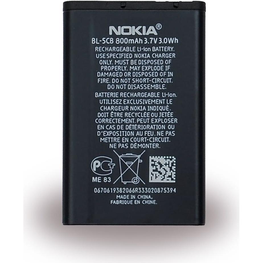 Nokia BL-5CB Batteria per telefono cellulare Li-Ion 800 mAh (Accumulatore di carica elettrica), Pezzi di ricambio per dispositivi mobili