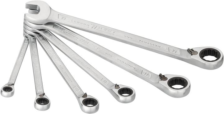Image du produit HAZET Jeu de clés mixtes à cliquet 606N/6 ∙ Profil Traction à 12 pans extérieurs ∙ 8 - 19 ∙ Nombre … (10 mm, 12 mm, 13 mm, 17 mm, 19 mm, 8 mm)