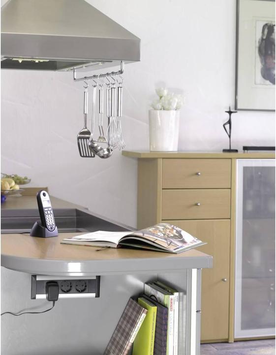 Immagine prodotto Evoline 159610001000 Presa di corrente multipla senza interruttore a 3 canali in alluminio, contatto di (3x, CEE 7/3, 3 m)