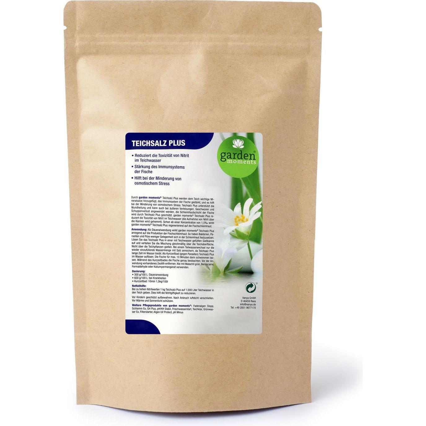 garden moments, Brunnen + Gartenteich, Teichsalz Plus 5000g Teichpflege Teichwasser Mineralsalze