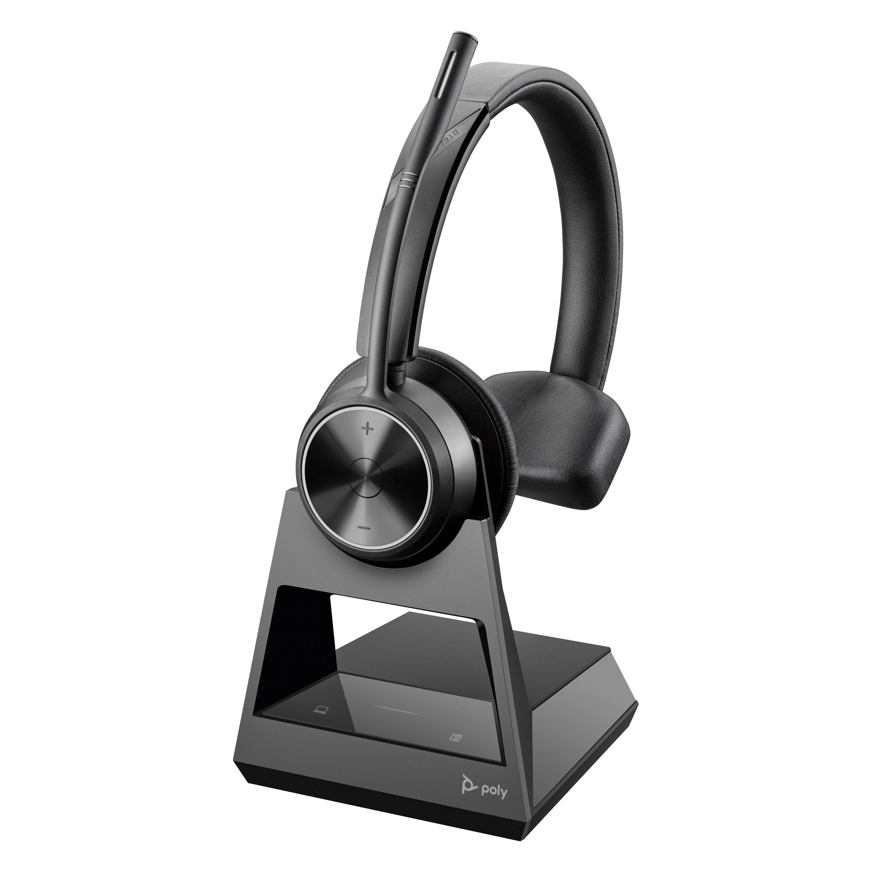 HP Poly SAVI 7310 UC MONAURAL DECT (Kabellos), Office Headset, Schwarz