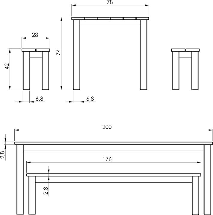 Immagine prodotto Axi Tavolo da picnic Louise con panche in legno 200 cm - Marrone