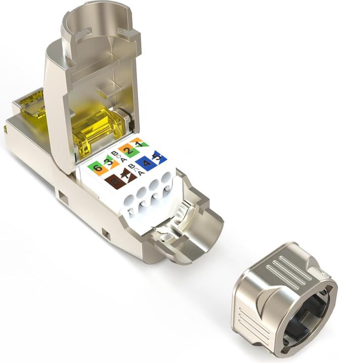 Produktbild Digitus CAT 6A Feldstecker, AWG 22-27, unterstützt bis 4PPoE, IEEE802.3bt (Netzwerkkabel Stecker)