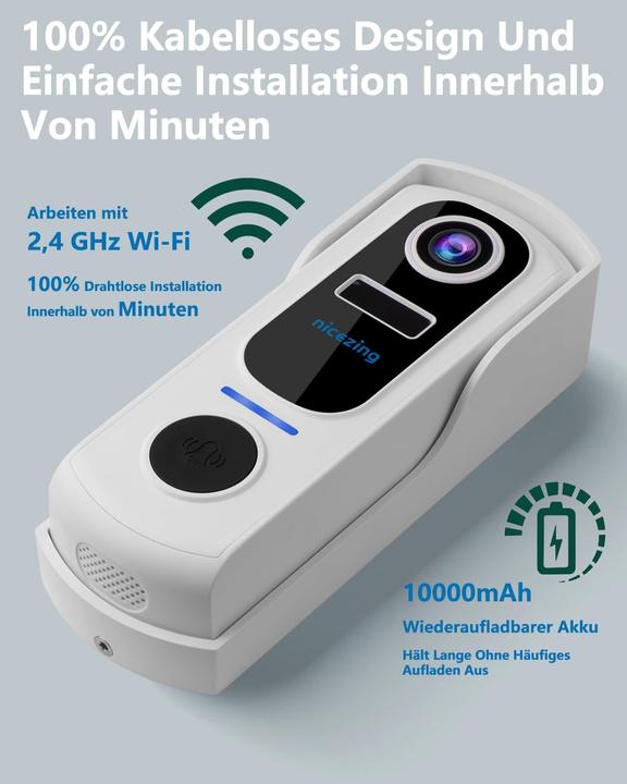 Image du produit Nicezing Video Türklingel mit Personenerkennung (Application, WiFi)