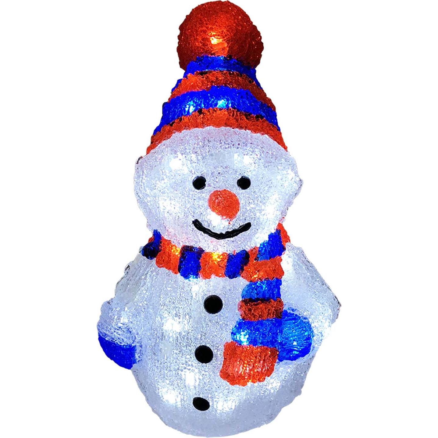 Mojawo, Weihnachtsbeleuchtung, XXL Acryl Schneemann 96 LEDs kaltweiss Aussenbeleuchtung