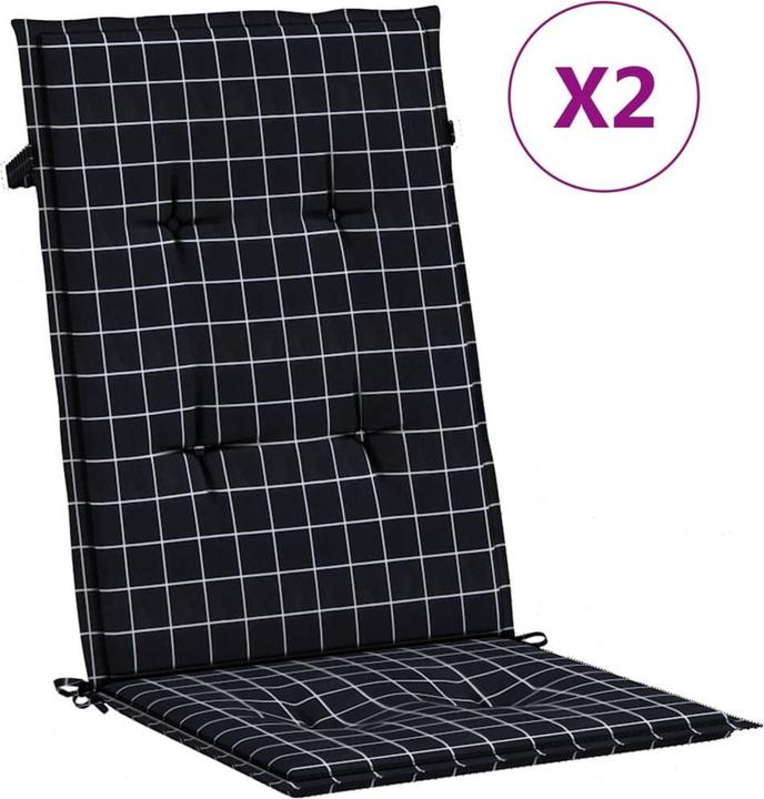 Actual product image VidaXL Hochlehner-Auflagen 2 Stk. Karomuster Stoff (120 x 50 x 3 cm)