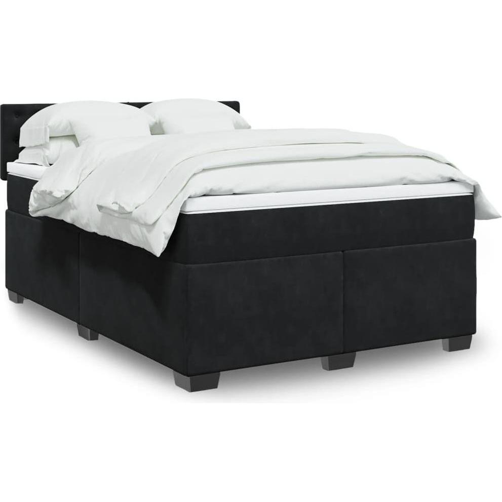 VidaXL, Bett, Bo x springbett mit Matratze 140 x 190 cm Samt (140 x 190 cm)