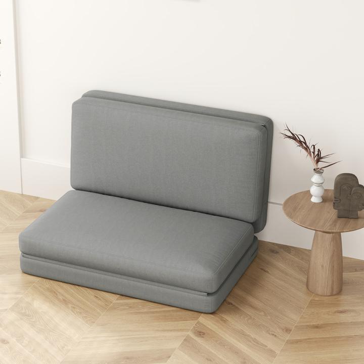 Produktbild Homcom Bodensofa Polyester, Schaumstoff Hellgrau