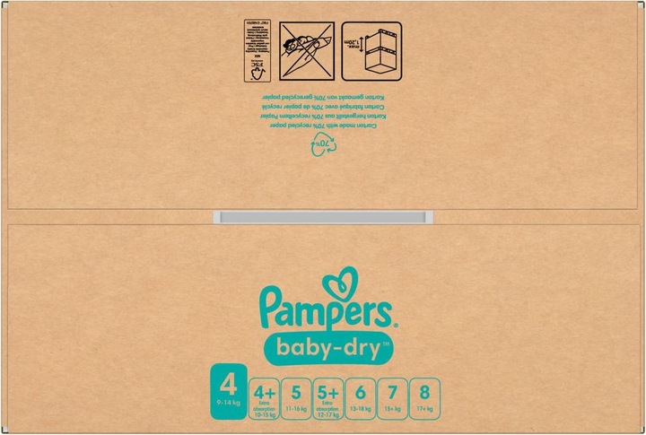 Actual product image Pampers Baby-Dry (Size 4, Monthly box, 204 Piece)