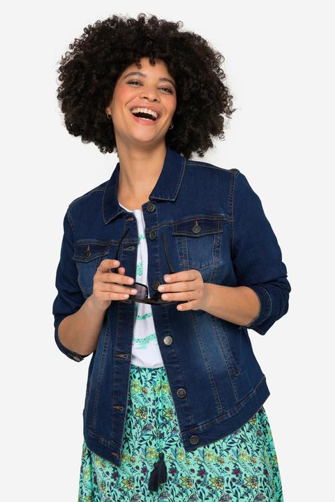 Produktbild Angel of Style Jeansjacke Frieda, Wascheffekte, Hemdkragen, Langarm (56)