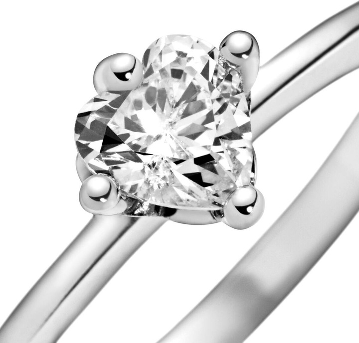 Immagine prodotto Pandora Anello solitario con cuore chiaro (60, 925 Argento)