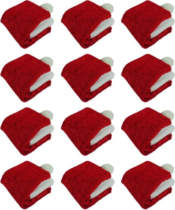 Novaliv Set of 12 Chair Covers Christmas I Velvet I Red I Father Christmas Hat I Chair Cover Christmas Deco