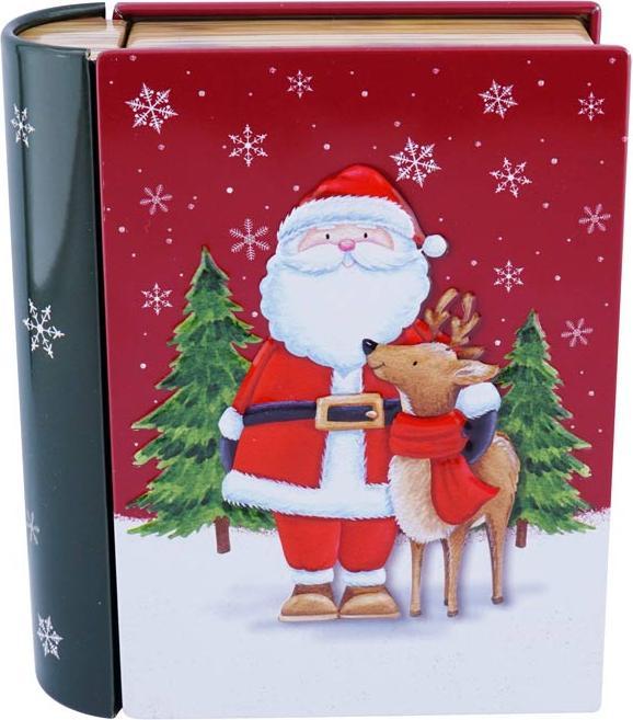 miniSchoggi Buchdose Santa Claus mit Rentier, 118 x 100 x 38 mm