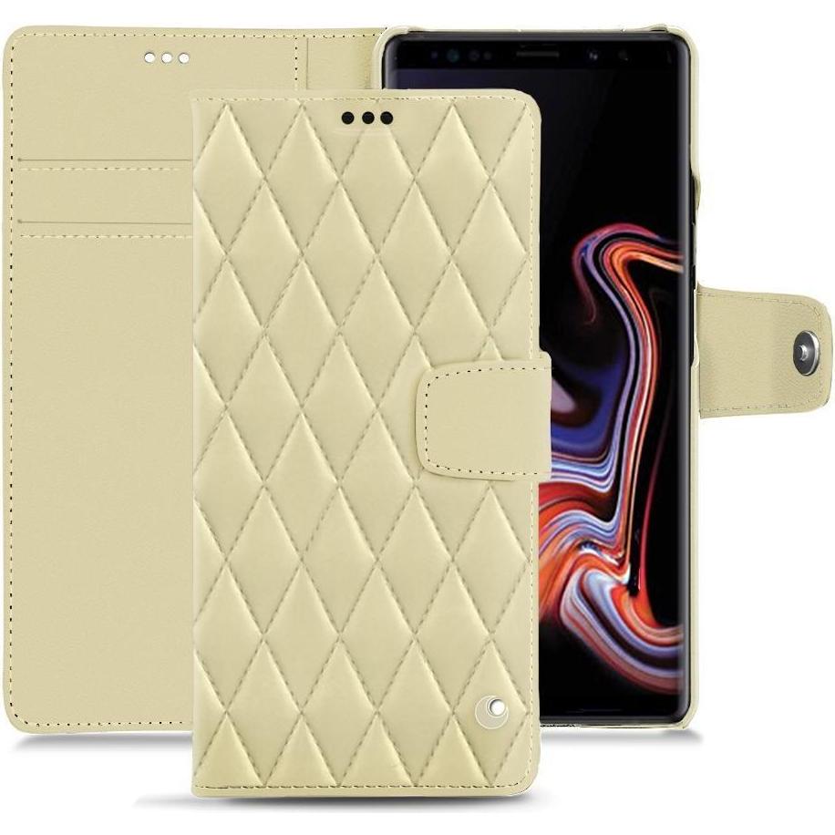 Noreve Lederschutzhülle Wallet (Samsung Galaxy Note 9), Smartphone Hülle, Beige