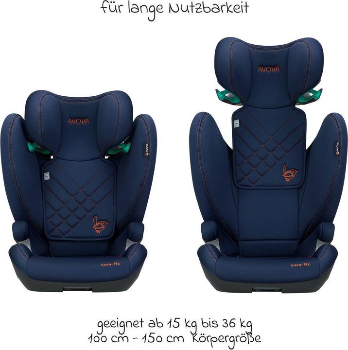 Produktbild Avova Sora-Fix ab 100 cm - 150 cm / 4-12 Jahre (Kindersitzerhöhung, ECE R129/i-Size Norm)
