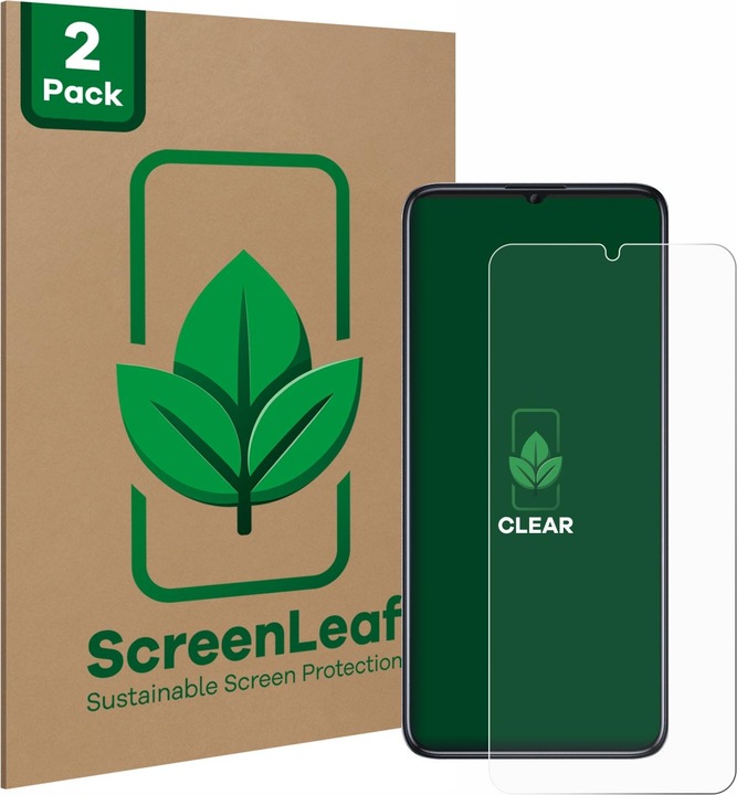 Produktbild ScreenLeaf Schutzfolie nachhaltiger Displayschutz Displayschutzfolie Folie Klar Transparent (2 Stück, Realme C51)