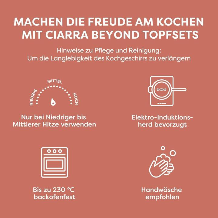 Actual product image Ciarra Beyond Cookware Set (Frying pan, Pot, Aluminium, Cast iron)