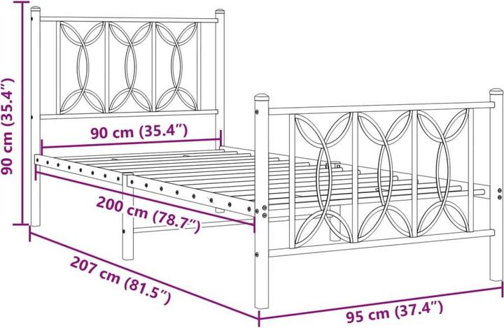 Image du produit vidaXL Bettgestell (90 x 200 cm)