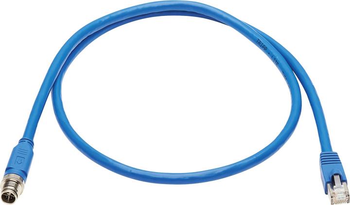 Image du produit Eaton M12 X-Code Cat6a 10G F/UTP CMR-LP Shielded Ethernet Cable M12m/RJ45m IP68 PoE Blue 1 (F/UTP, CAT6a, 1 m)