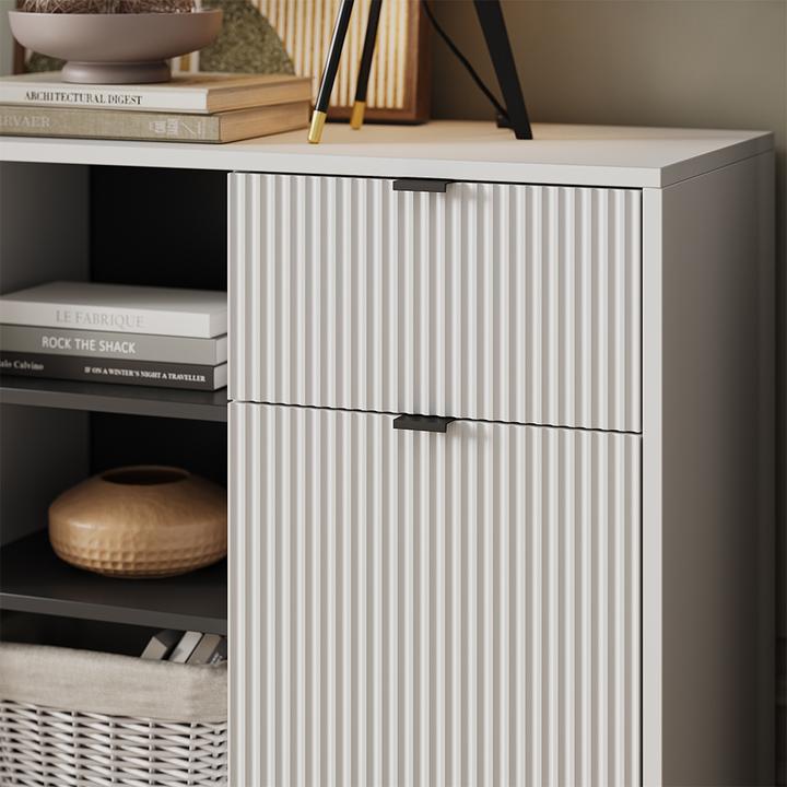 Actual product image Vichy Kommode Eliza, Weiss, 120 x 81.2 cm mit 2 Schubladen und 2 Türen