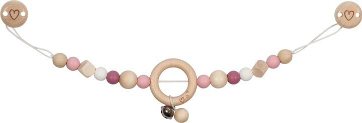 Goki Stroller chain heart with clips with silicone beads