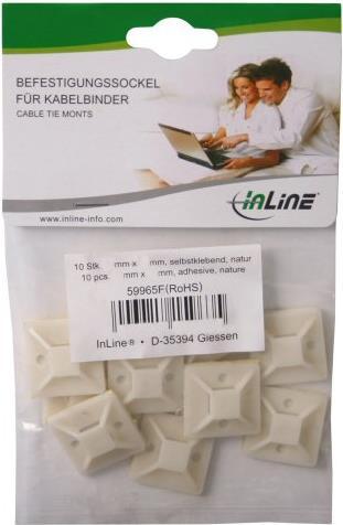 Image du produit InLine Socle de fixation pour serre-câbles (Boucles de fixation, 40 mm, 10 pcs)