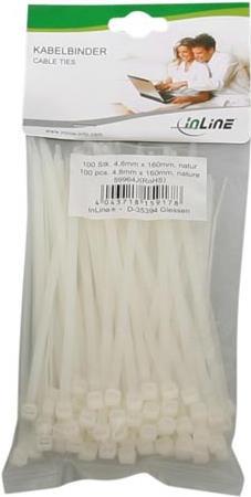Produktbild InLine Kabelbinder Natural (Packung mit 100) (Kunststoffkabelbinder, 160 mm, 100 Stk.)