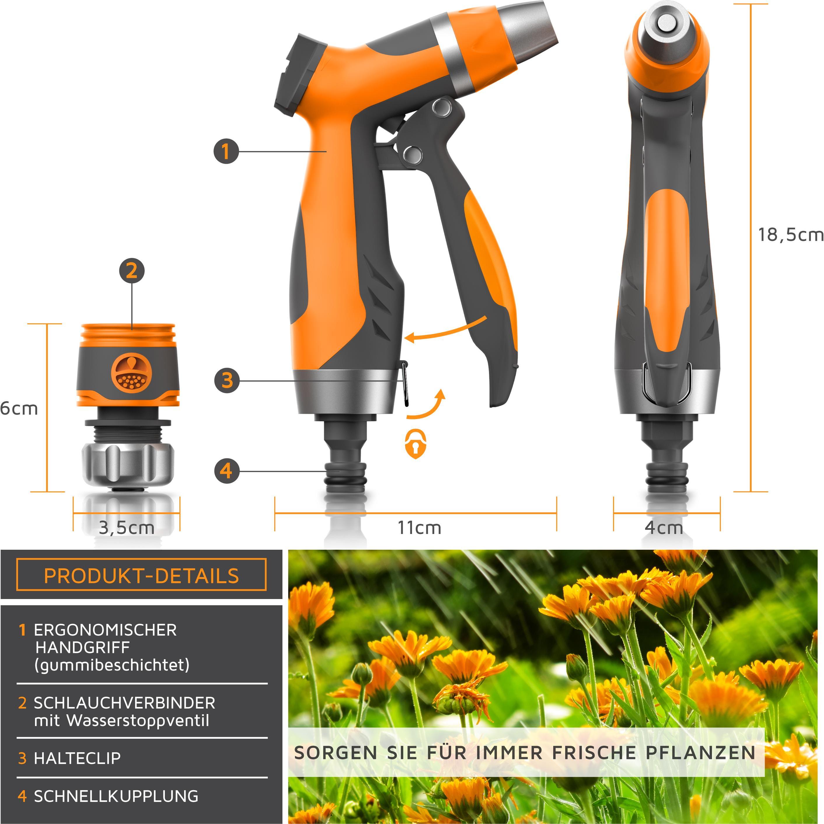 Thumbnail - Brandson, Gartenbrause, Garten Handbrause, Gartenbrause, Sprühregner, Spritzpistole, regelbarer Durchfluss, Pistolengrif...