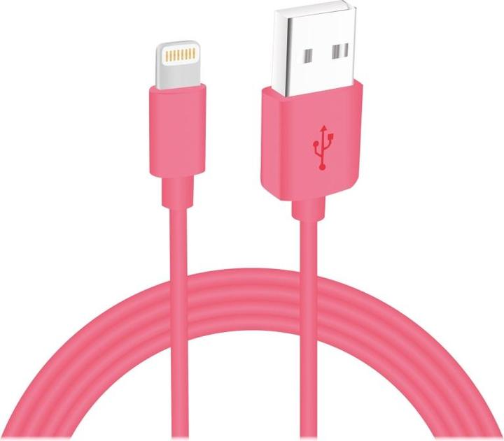 Actual product image Sinox iMedia Lightning cable w/original Apple™ chip. 1m. Pink