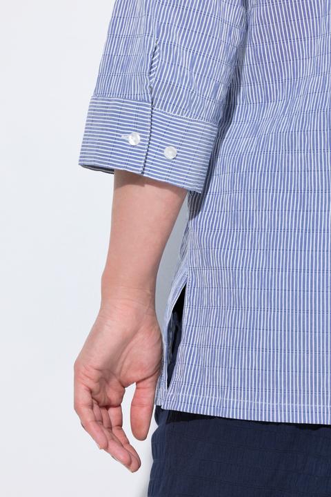 Immagine prodotto Ulla Popken Camicia a righe con crespatura a bolle e maniche a 3/4 (68)