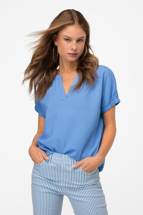 Immagine prodotto Laurasøn Leinenmix-Bluse, Tunika-Ausschnitt, elastischer Halbarm-Abschluss (M)