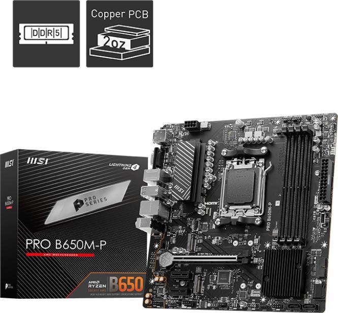 Actual product image MSI Pro B650M-P (AM5, AMD B650, Mini-ATX)