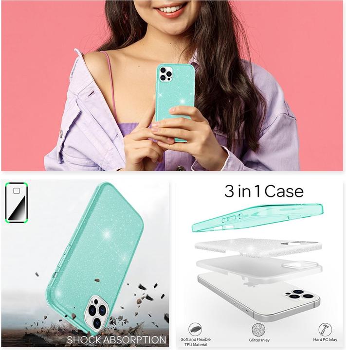 Immagine prodotto Nalia Custodia per cellulare Glitter (Apple iPhone 12 Pro Max)