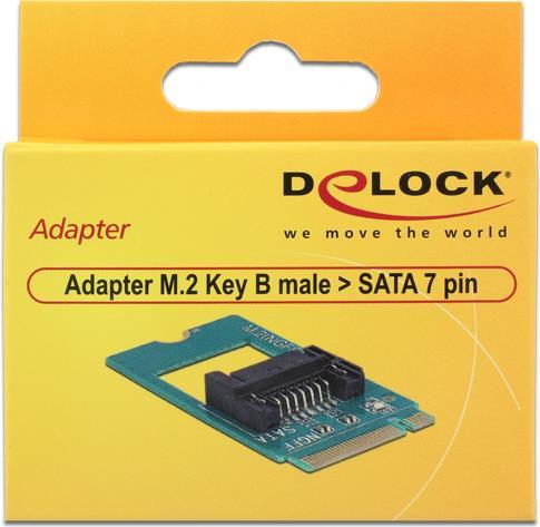 Actual product image Delock Adapter M.2 Key B male > SATA 7 pin
