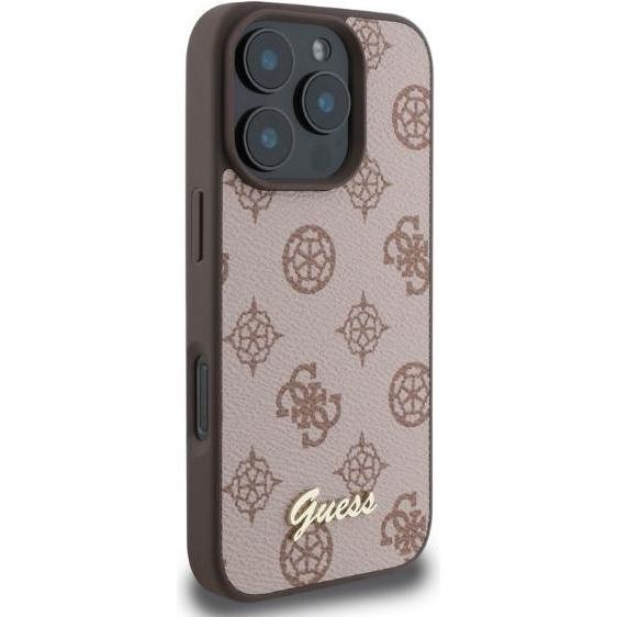 Thumbnail - Guess GUHMP16LPGPYSW iPhone 16 Pro brązowy/brown HC MagSafe PU Peony Script (Apple iPhone 16 Pro), Smartphone Hülle, Bra...