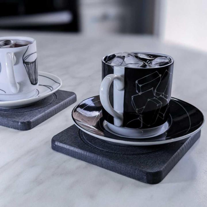 Actual product image Moonstone Alba Glass Coaster light grey (1 x, Glass coaster)