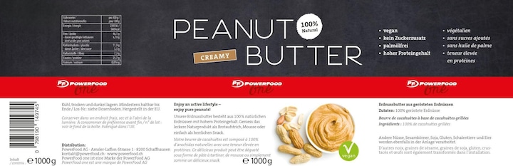 Image du produit PowerFood One Beurre de cacahuètes (1000 g)