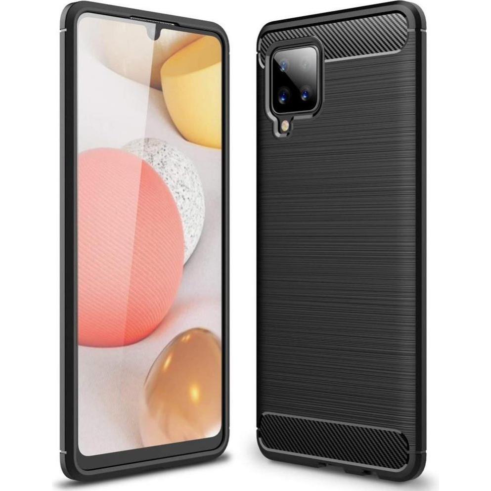 Hurtel Carbon Case Flexible Cover TPU Case for Samsung Galaxy A42 5G black (Samsung Galaxy A42 5G), Smartphone Hülle, Sc...