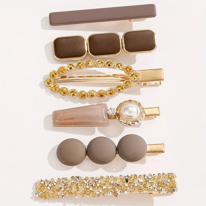 Activity Board 6 pezzi/set Elegante clip strass finte perle decorazione capelli antiscivolo clip gioielli per