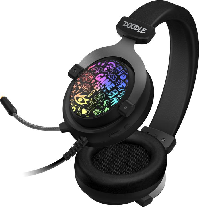 Actual product image Connect IT Słuchawki Doodle RGB Czarne (CHP-6501-BK) (Cable)