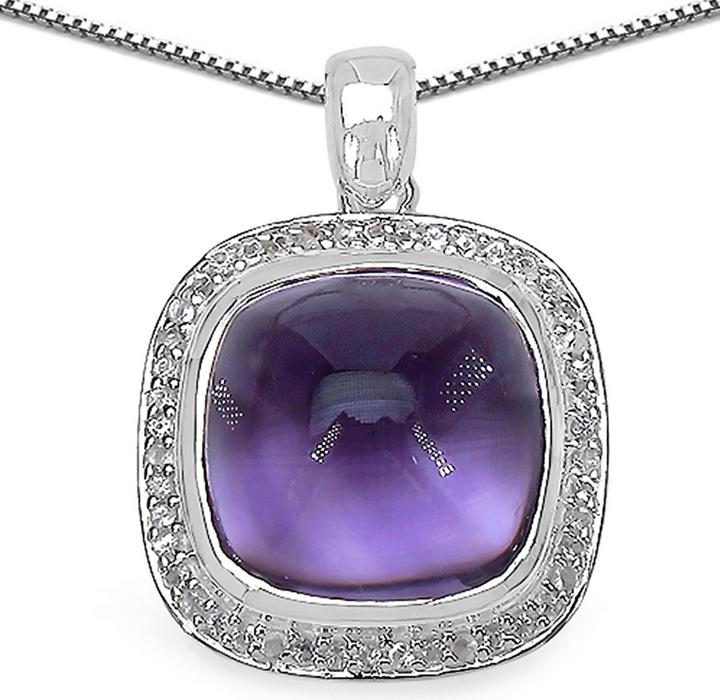 Immagine prodotto Xen Ciondolo con catena ametista cabochon a cuscino 45 cm Argento 925 (Argento 925, 45 cm)