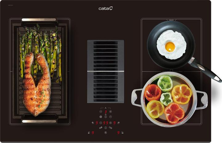 Produktbild Cata AS 750 /A Hob with Hood, 77 cm, 4 cooking zones, 9 power levels+Booster, A, Max extraction 580 (77 cm)