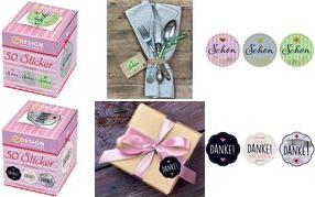 Produktbild Avery Dennison Zweckform ZDesign Sticker "Schön, dass du da bist!" auf Rolle, Etiketten aus Papier, gold geprägt, s