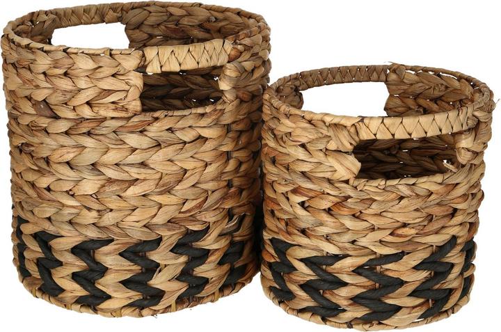 Natura Punto 2er-Set Natur Körbe aus Gras in Flecht-Optik, 2 Grössen