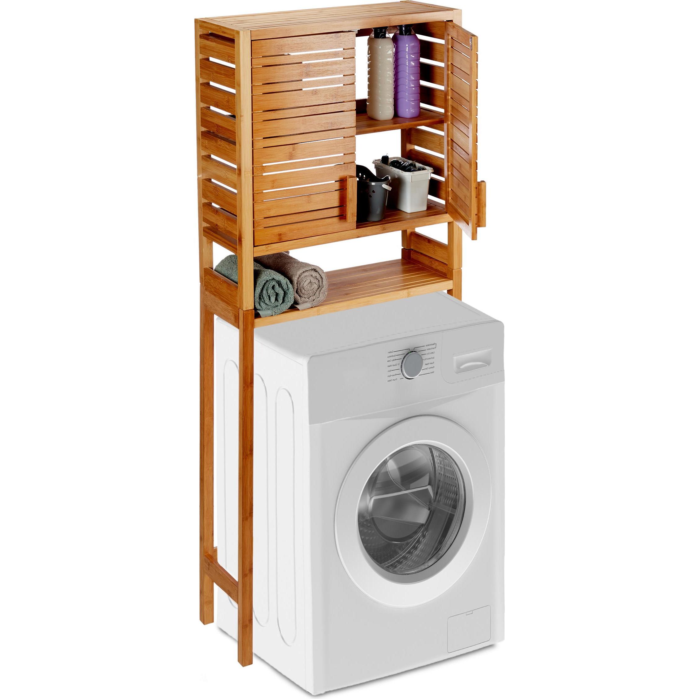 Relaxdays Waschmaschinenschrank, Zubehör Waschen + Trocknen