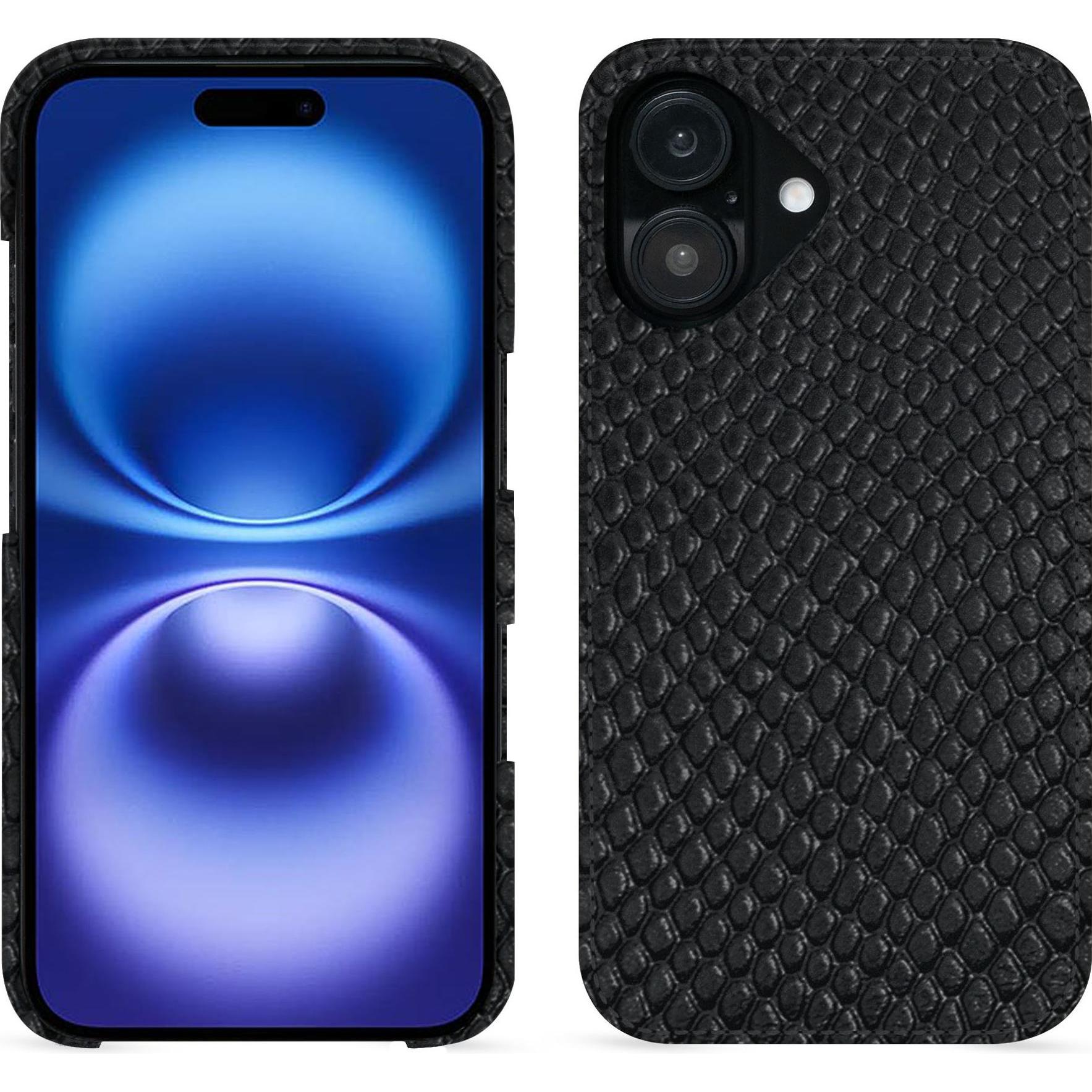Noreve Lederschutzhülle (Apple iPhone 16), Smartphone Hülle, Schwarz