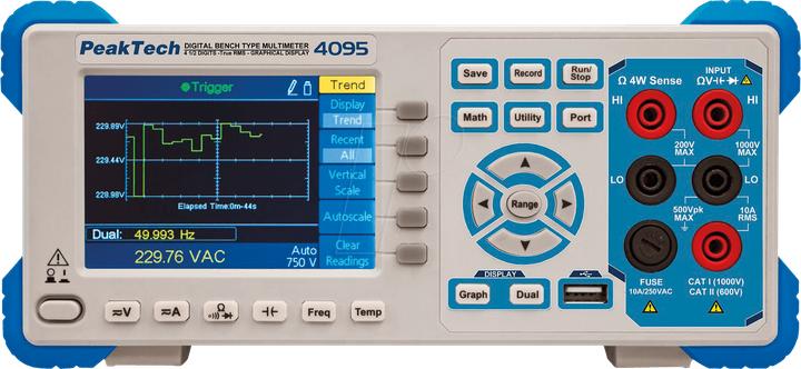 Actual product image Peaktech 4095 Desktop multimeter, digital, 60000 counts, USB, LAN